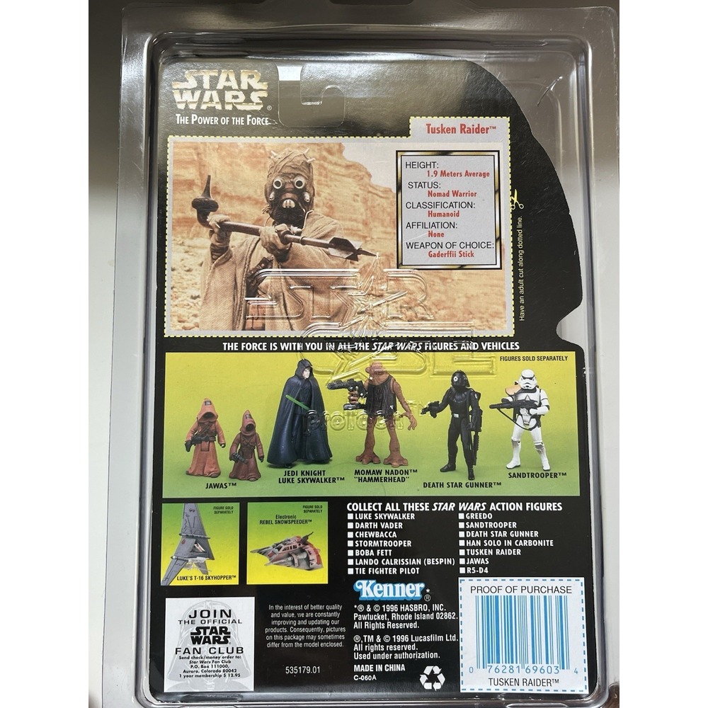 Star Wars POTF Tusken Raider Closed Hand Red Card Figure Kenner 1995 NEW - Picture 2 of 2